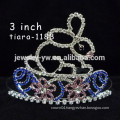 yiwu hair accessories silver plated crystal tiara rabbit ear headband